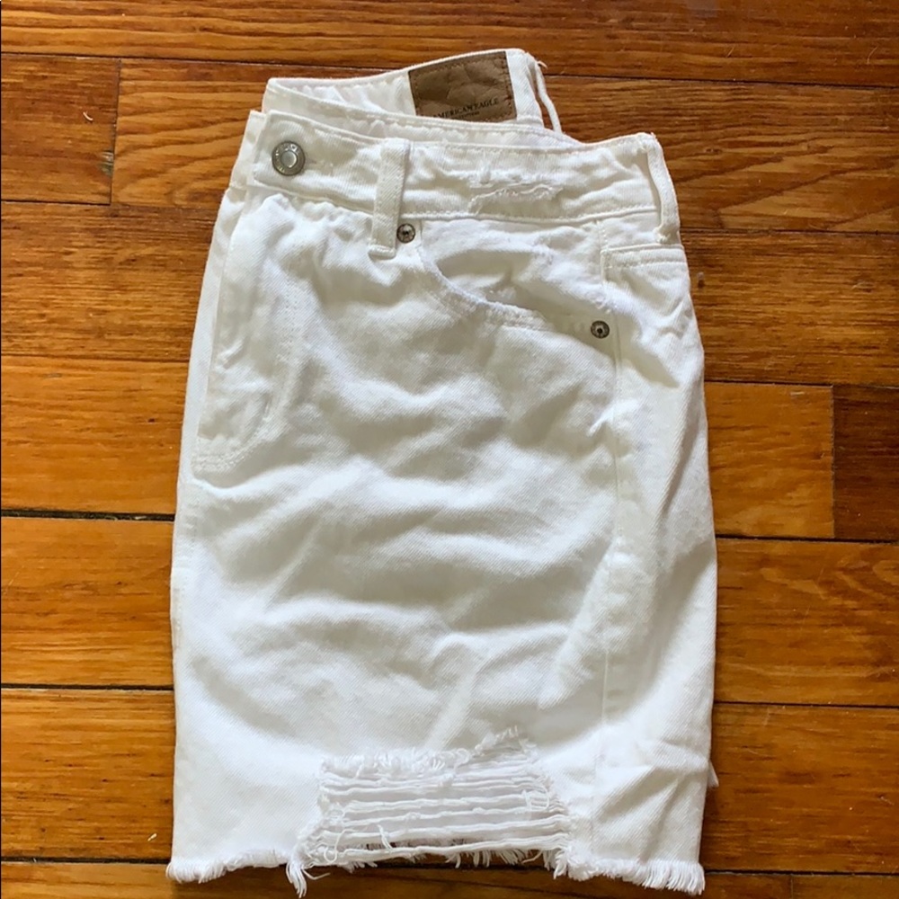 White jean skirt